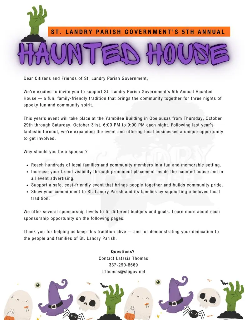 2026 SLPG Haunted House Sponsorship Packet Page 1