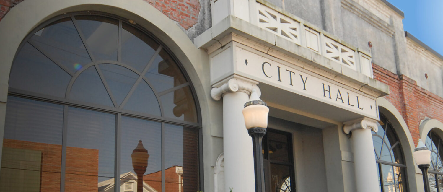 front of old city hall building